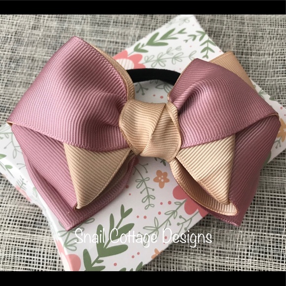 Very cute multiplayer hair bow clip/ elastic - Picture 4 of 4
